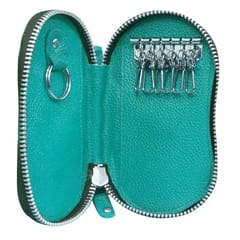 ABYS Genuine Leather Teal Key Holder for Men and Women