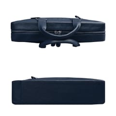 ABYS Genuine Leather Navy Laptop Messenger Bag || Laptop Briefcase for Men and Women