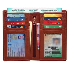 ABYS Genuine Leather Light Burgundy Card Holder / Wallet