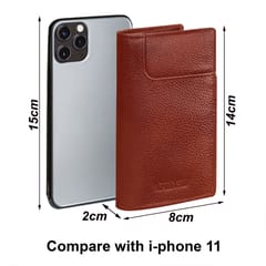 ABYS Genuine Leather Light Burgundy Card Holder / Wallet