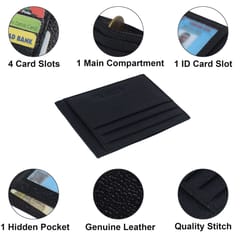 ABYS Genuine Leather Black Card Holder