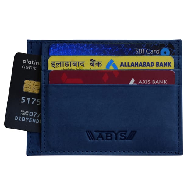 ABYS Genuine Leather Blue Card Holder