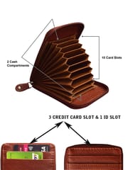 ABYS Genuine Leather Light Burgundy Card Holder
