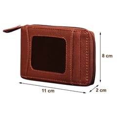 ABYS Genuine Leather Light Burgundy Card Holder