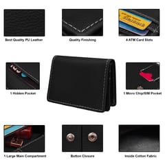 MATSS Men Black Genuine Leather Card Holder