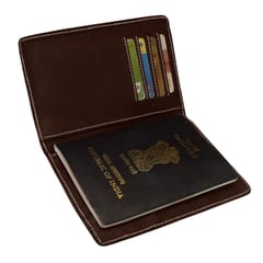 MATSS Leatherette Coffee Brown Color Passport Holder For Men And Women