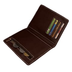 MATSS Leatherette Coffee Brown Color Passport Holder For Men And Women