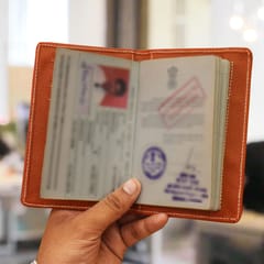 MATSS Leatherette Orange Passport Holder For Men And Women