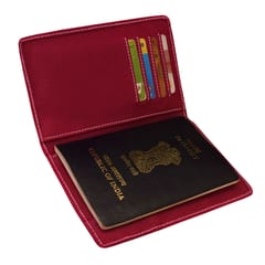 MATSS Leatherette Maroon Color Passport Holder For Men And Women