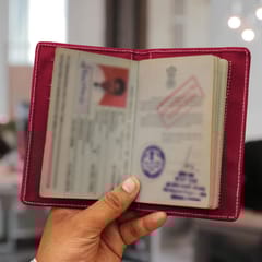 MATSS Leatherette Maroon Color Passport Holder For Men And Women