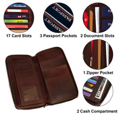 ABYS RFID Protected Wine Colour Passport Holder || Travel Document Holder for Men and Women