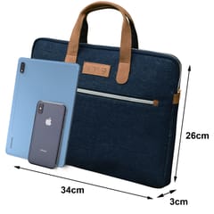 ABYS Tan & Blue Laptop Messenger Bag || Laptop Briefcase for Men and Women