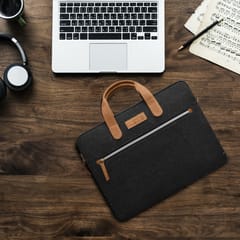 ABYS Black & Tan Laptop Messenger Bag || Laptop Briefcase for Men and Women