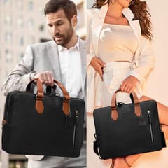 ABYS Black & Tan Laptop Messenger Bag || Laptop Briefcase for Men and Women