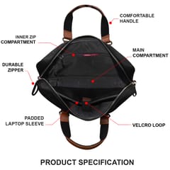 ABYS Black & Tan Laptop Messenger Bag || Laptop Briefcase for Men and Women