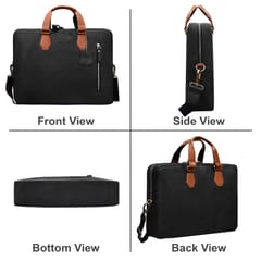 ABYS Black & Tan Laptop Messenger Bag || Laptop Briefcase for Men and Women