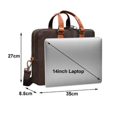 ABYS Coffee & Tan Laptop Messenger Bag || Laptop Briefcase for Men and Women