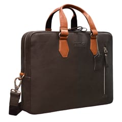 ABYS Coffee & Tan Laptop Messenger Bag || Laptop Briefcase for Men and Women