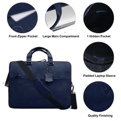 ABYS Blue Colour Laptop Messenger Bag || Laptop Briefacse for Men and Women