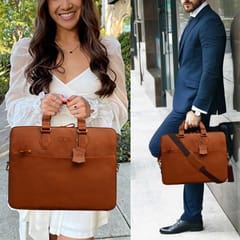 ABYS Tan Colour Laptop Messenger Bag || Laptop Briefacse for Men and Women