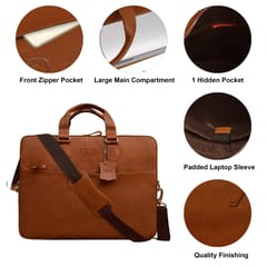 ABYS Tan Colour Laptop Messenger Bag || Laptop Briefacse for Men and Women