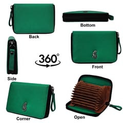 SOUMI Green Colour RFID Protected Wallet || Card Holder For Women