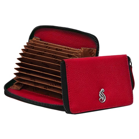 SOUMI Red Colour RFID Protected Wallet || Card Holder For Women