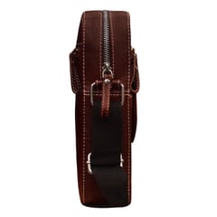 ABYS Genuine Leather Dark Brown Colour Sling Bag for Men and Women