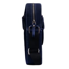 ABYS Genuine Leather Navy Blue Colour Sling Bag for Men and Women