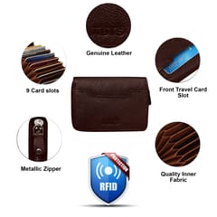 ABYS Dark Brown Color RFID Protected Card Holder || Wallet for Men and Women-(IN201DB)
