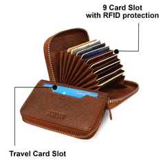 ABYS Tan Color RFID Protected Card Holder || Wallet for Men and Women-(IN201TN)