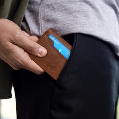 ABYS Tan Color RFID Protected Card Holder || Wallet for Men and Women-(IN201TN)