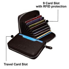 ABYS Coffee Brown Color RFID Protected Card Holder || Wallet for Men and Women-(IN201CF)