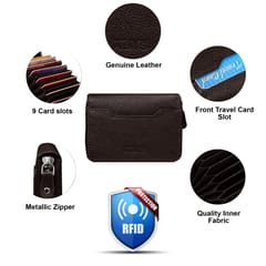 ABYS Coffee Brown Color RFID Protected Card Holder || Wallet for Men and Women-(IN201CF)
