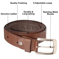 ABYS Genuine Leather Belt For Men(Tan)-B10