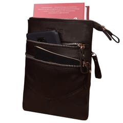 ABYS Genuine Leather Coffee Sling Bag