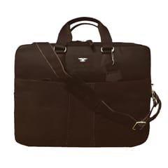 ABYS Genuine Leather Laptop Briefcase[14 inch][Coffee]