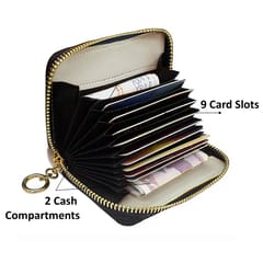 VEGAN Artificial Leather RFID Protected Beige Card Holder-Wallet for Women