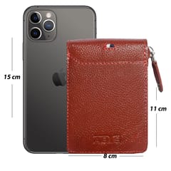 ABYS Genuine Leather Light Brown Card Holder[with RFID Protection]