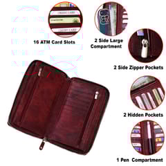 MATSS Artificial Leather RFID Protected Document Holder[Burgundy]