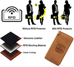 ABYS Genuine Leather RFID Protected Tan Document Holder
