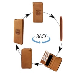 ABYS Genuine Leather RFID Protected Tan Document Holder
