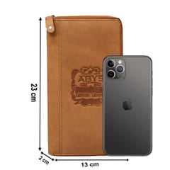 ABYS Genuine Leather RFID Protected Tan Document Holder