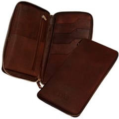 ABYS Genuine Leather Dark Brown RFID Protected  Document Holder For Men And Women-(5117DB)