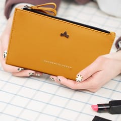 VEGAN Artificial Leather Clutch for Women[Yellow]