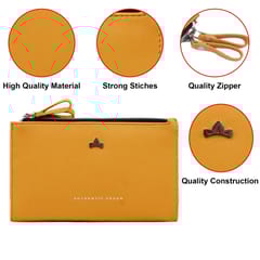 VEGAN Artificial Leather Clutch for Women[Yellow]
