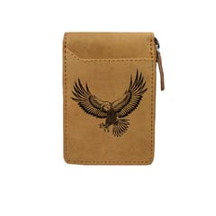ABYS Genuine Leather RFID Protected Tan Card Holder Wallet For Men & Women