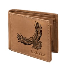 ABYS Genuine Leather RFID Protected Tan Bi-Fold Wallet For Men