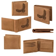 ABYS Genuine Leather RFID Protected Tan Bi-Fold Wallet For Men