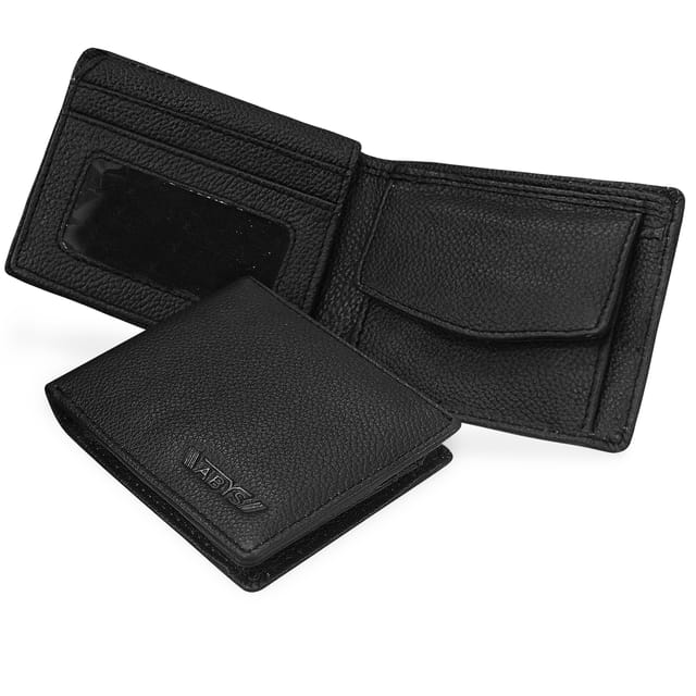 ABYS Genuine Leather RFID Protected Black Wallet For Men